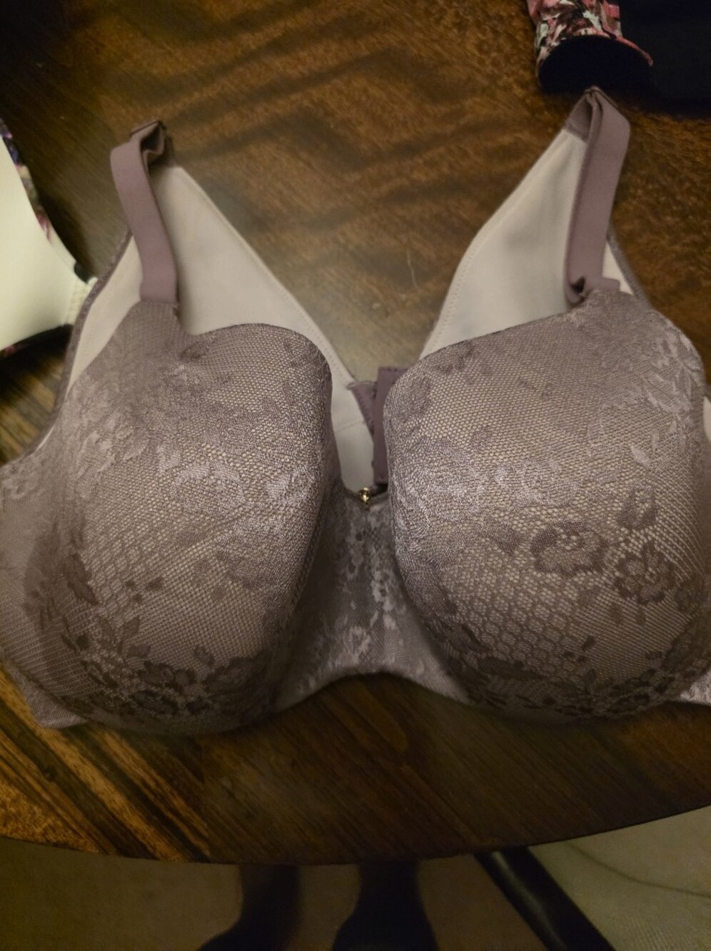 Lane Bryant Cacique Mauve Lace Full-Coverage Bra